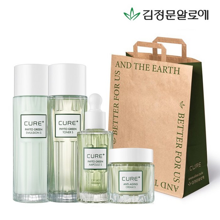 김정문알로에 큐어 피토 라인 기초 4종 선물세트+쇼핑백증정